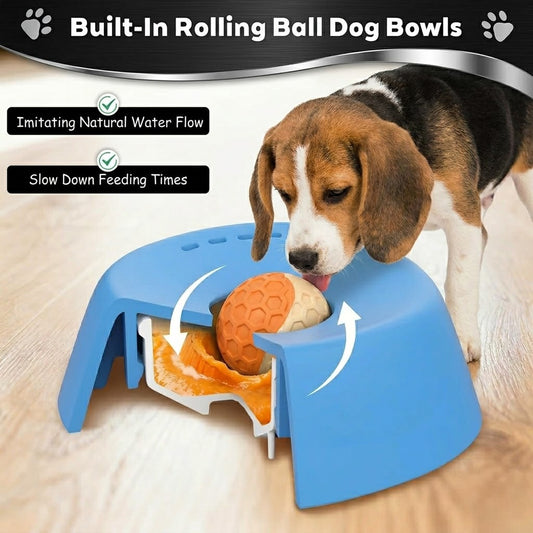Lick-a-Ball Slow Feeder Dog Bowl