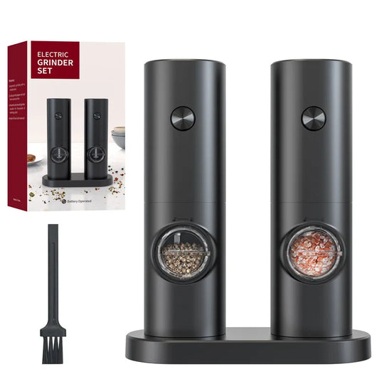 Revolutionary Electric Automatic Salt and Pepper Grinder Set - Rechargeable Gravity Spice Mill with Adjustable Grind for Effortless Seasoning